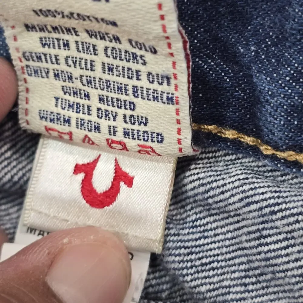True Religion Girls Jeans Size 12 Blue Denim Bootcut Cotton USA Fabric Kids